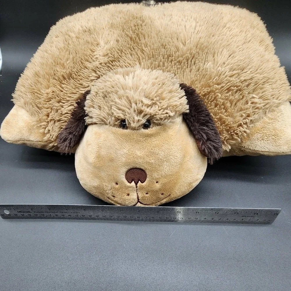 Pillow Pets Tan Brown Puppy Dog Plush Folding Pillow Stuffed Animal Kids Toy 15